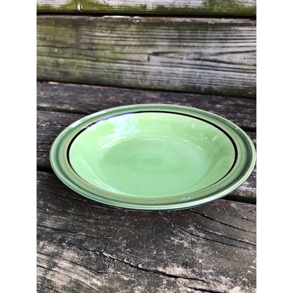 vintage Nasco stone ware Lime Glow stoneware Cereal Bowl green Japan dinner - Picture 3 of 6